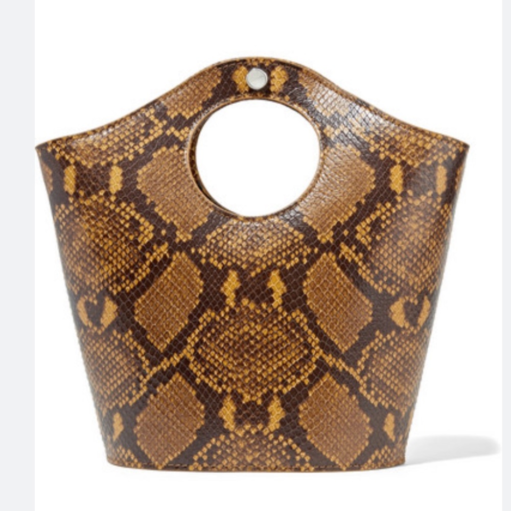 Elizabeth and James Petit Market Shopper in snakeskin leather - Picture 2 of 5